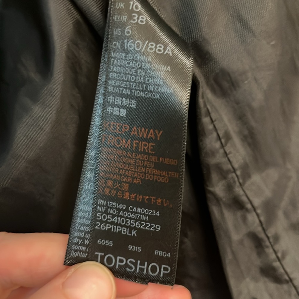 Topshop Black Faux Leather Biker Jacket - Picture 7 of 9